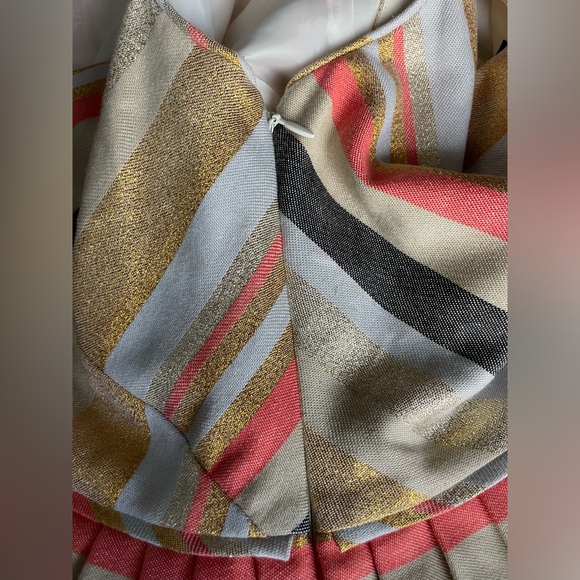 J. CREW Metallic Striped Dress Sz 0 - Picture 8 of 9
